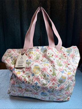 💛💛 MYSTERY BAG 💛💛Reusable Bunny & Floral Print Tote Bag in Pink